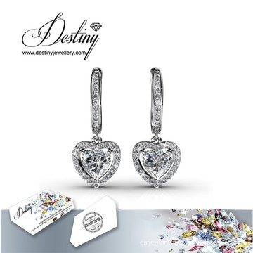 Destiny Jewellery Crystal From Swarovski Heart Earrings Valentine′s Day